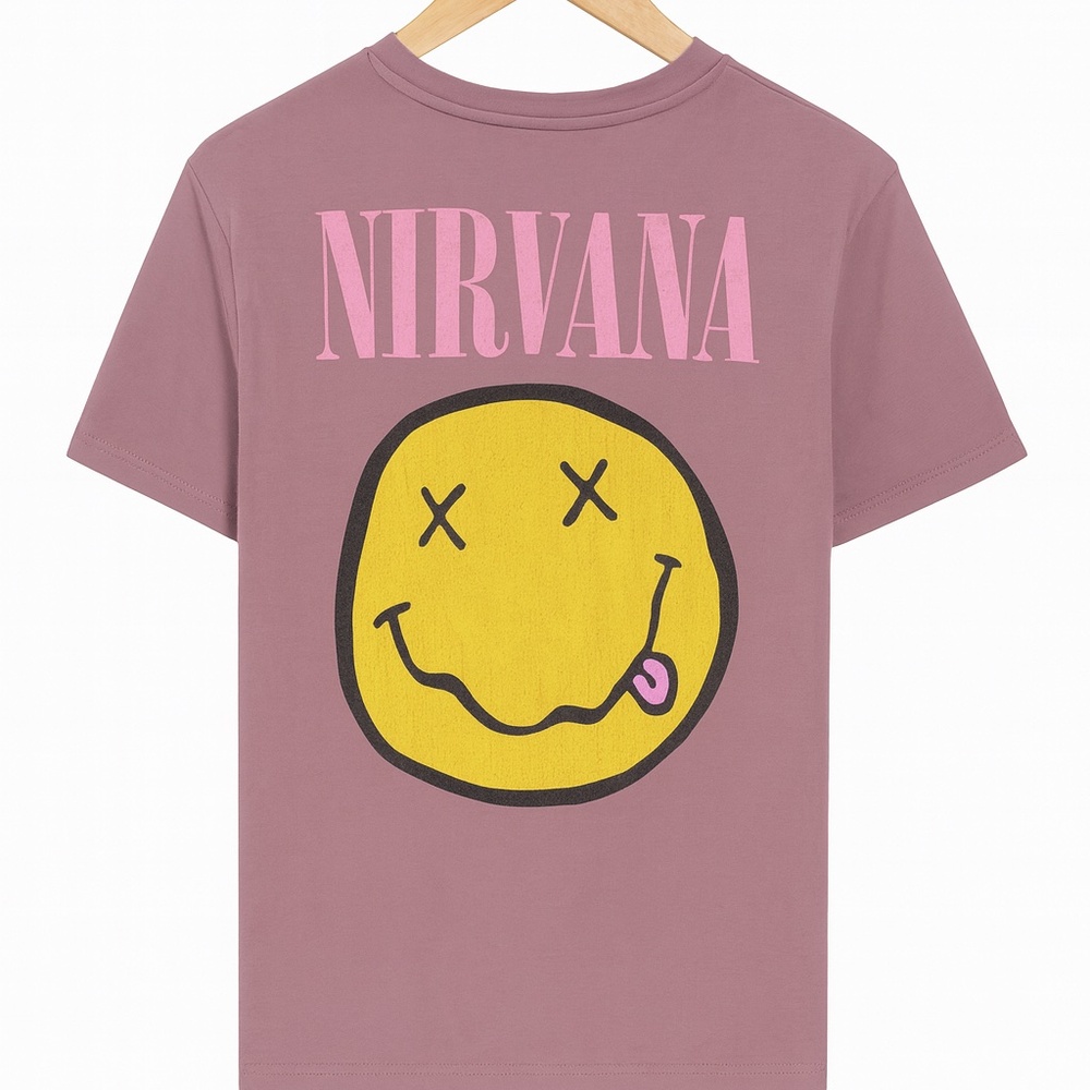 GAP Nirvana Graphic Tee – Pink Logo Women's Size S